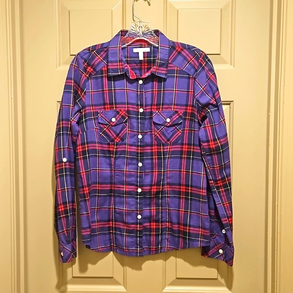 Purple and pink button up - Picture 1 of 5